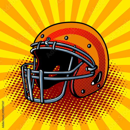 Football helmet pop art style vector illustration