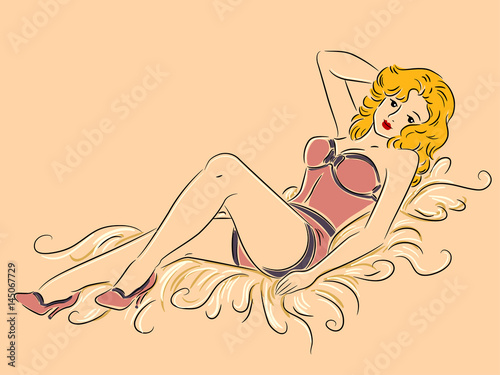 Girl Pin Up Lingerie Pose