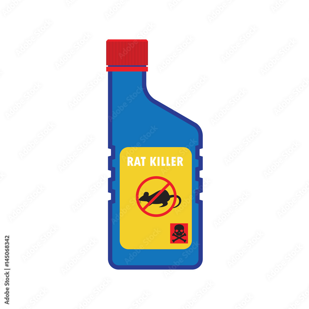 rat killer poison liquid in the bottle concept. vector illustration rat killer poison liquid in the bottle concept. vector illustration