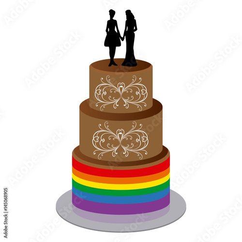 Wedding Cake with Two Woman