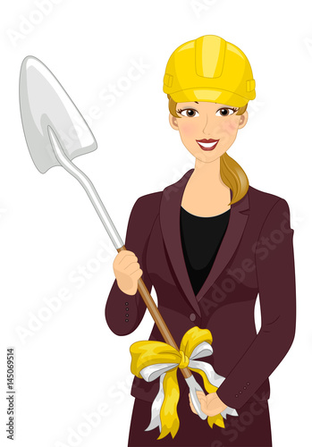 Girl Groundbreaking Shovel