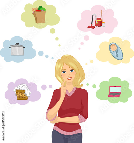 Girl Think To Do Icons