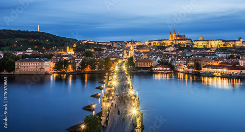 Vltava River and Bridges in Prague, Czech republic, Prague © Nattawit
