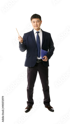 Handsome young Asian teache...