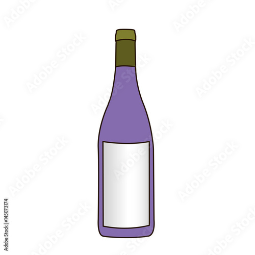 light coloured silhouette with bottle of purple wine vector illustration