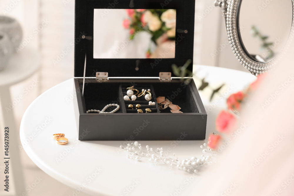 Collection of bijouterie in jewelry box Collection of bijouterie in jewelry box