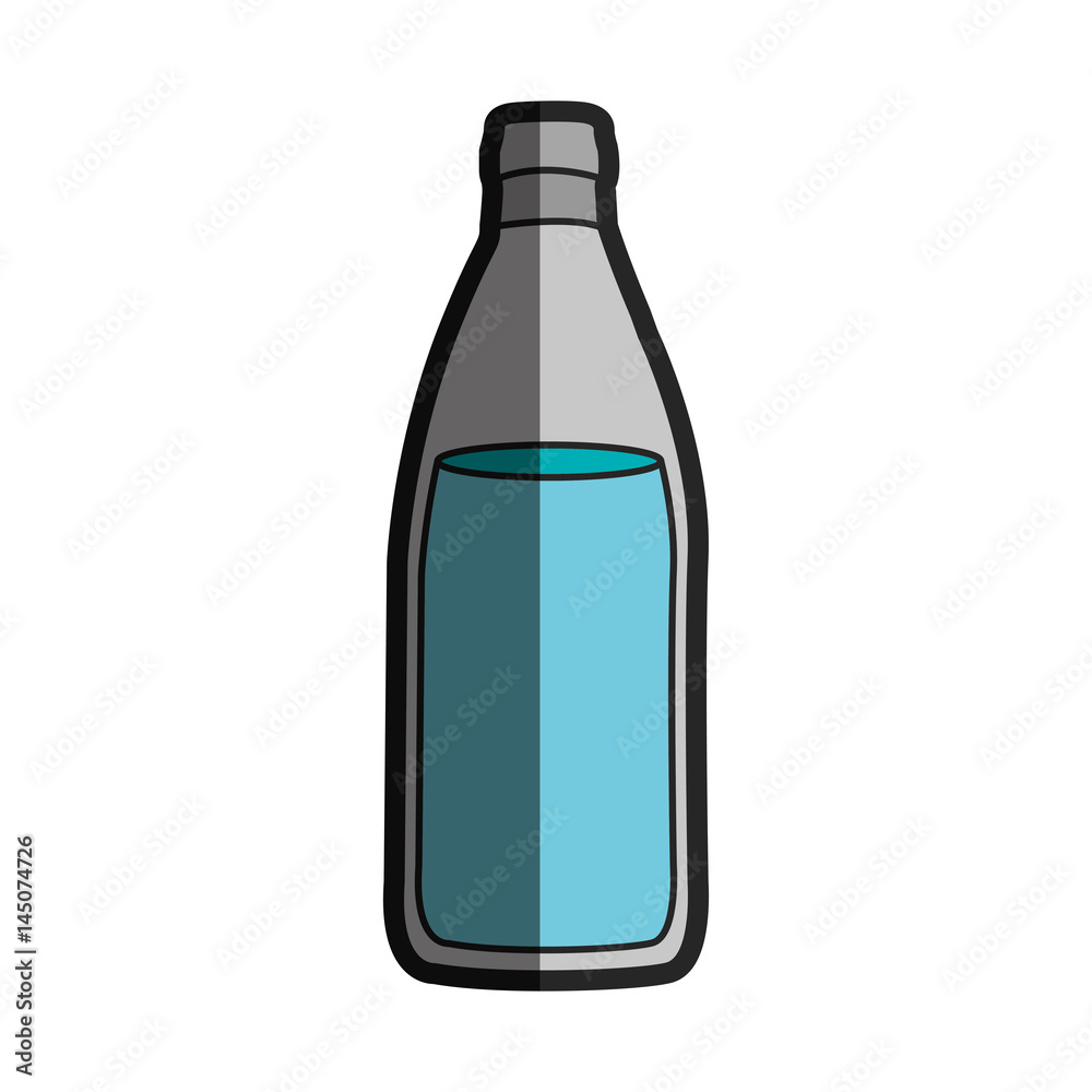 light coloured silhouette with bottle of water with half shadow vector illustration light coloured silhouette with bottle of water with half shadow vector illustration