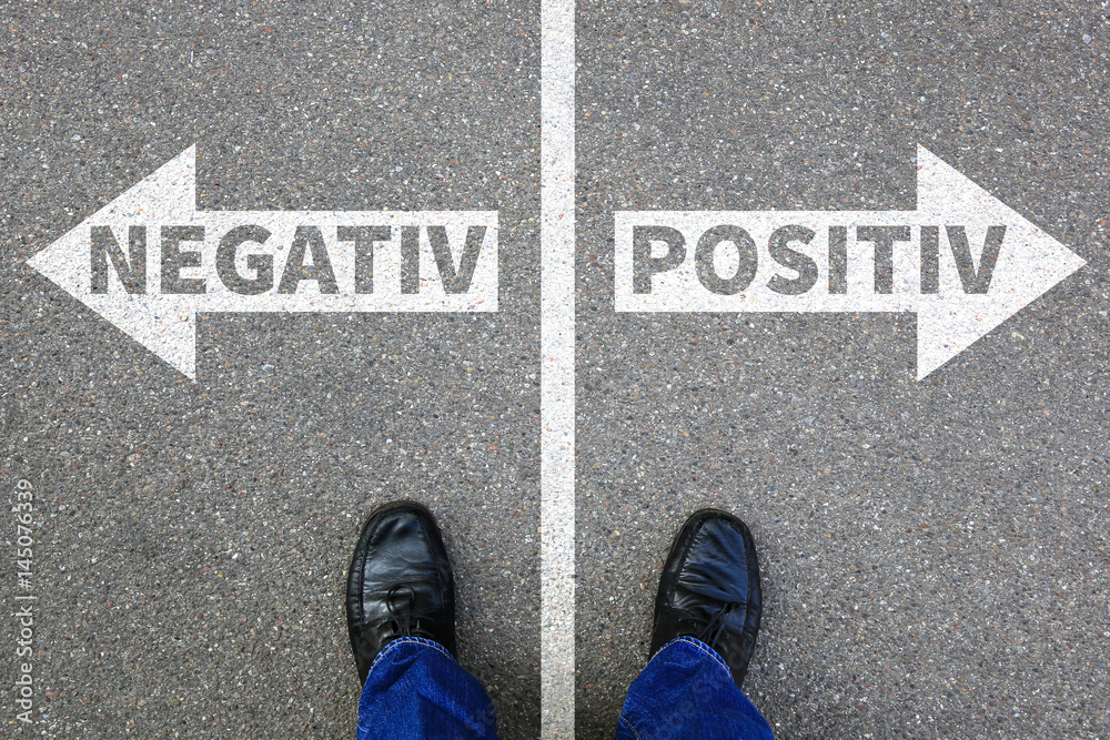 Negativ positiv gut schlecht Business Konzept denken Einstellung ...