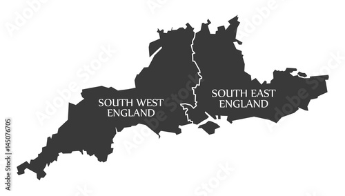 South West and South East England Map UK illustration