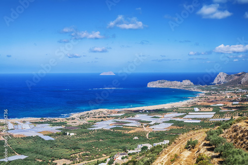 Falasarna beach landscape, Crete island, Greece