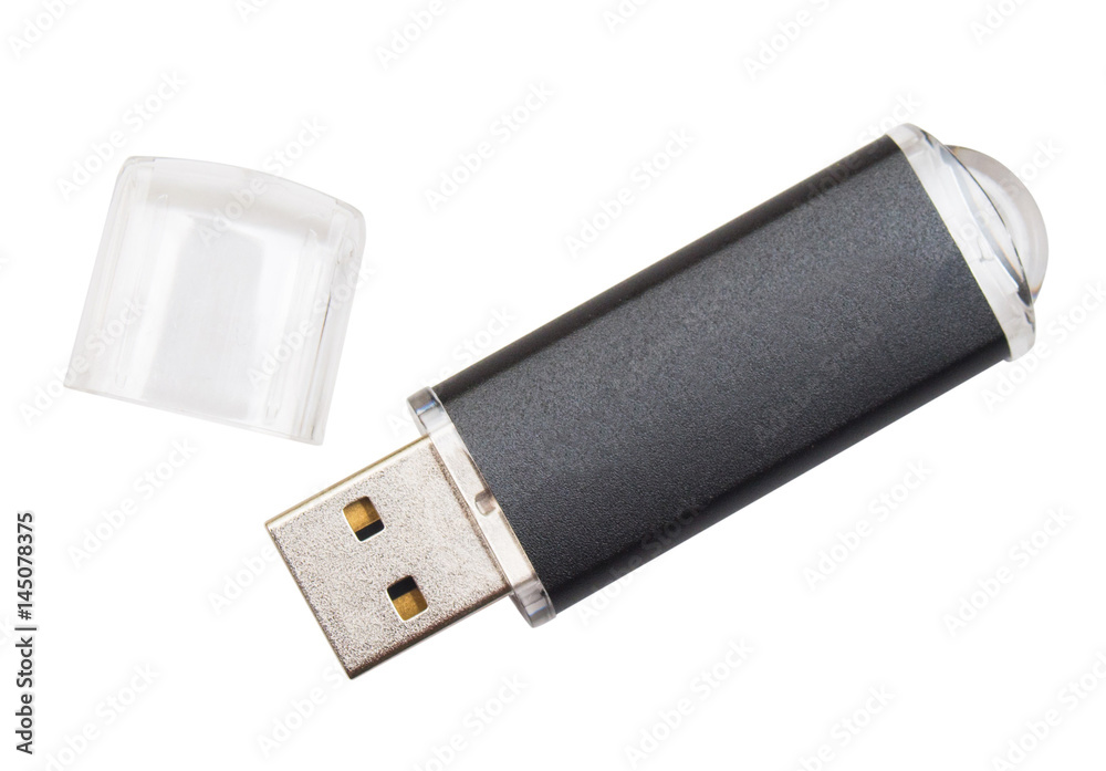 aritmetik Klæbrig morgenmad USB flash drive isolated on white background. Flat lay, top view Stock  Photo | Adobe Stock