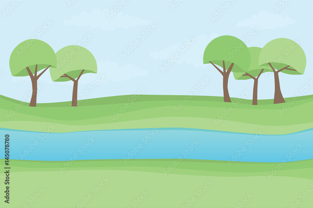 landscape river trees