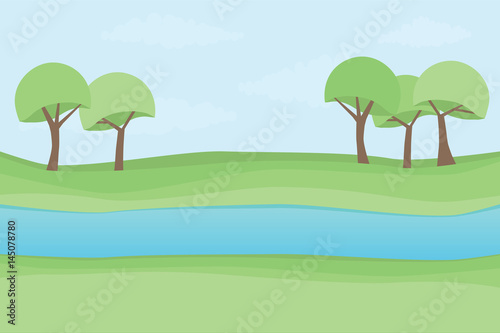 landscape river trees