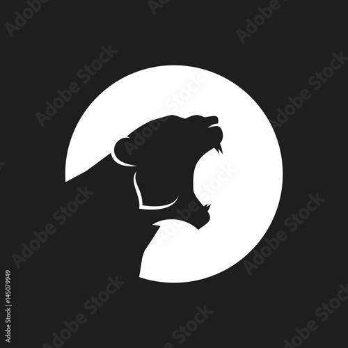 Fototapeta Naklejka Na Ścianę i Meble -  Tiger head logo or icon in black and white. Vector illustration.