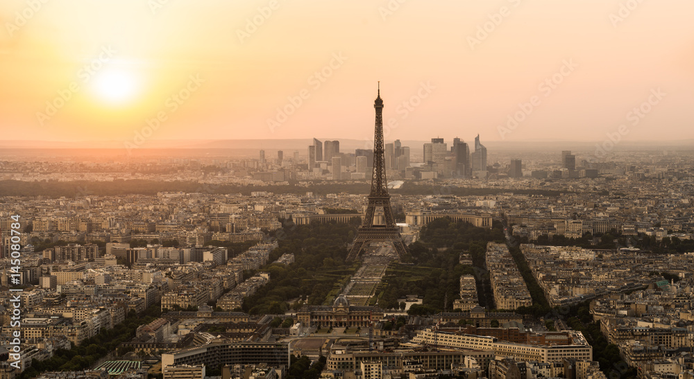 Sunset at the Eiffel tower, Paris, France