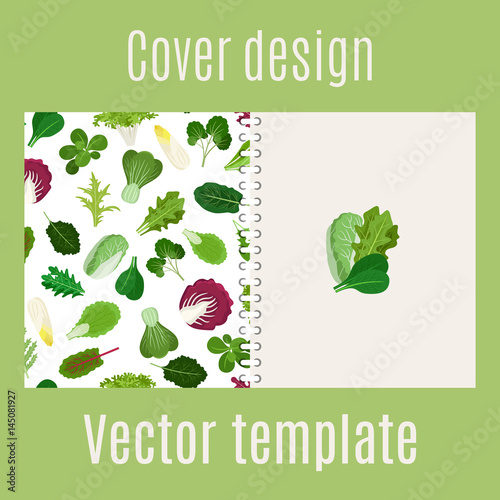 Cover design with salad leaves pattern
