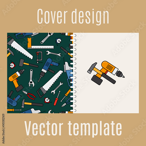 Cover design with constraction tools pattern