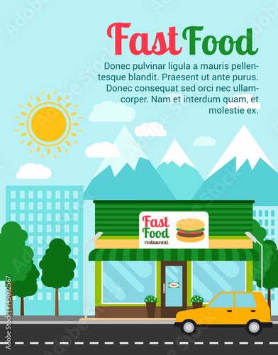 Fast food restaurant advertising banner