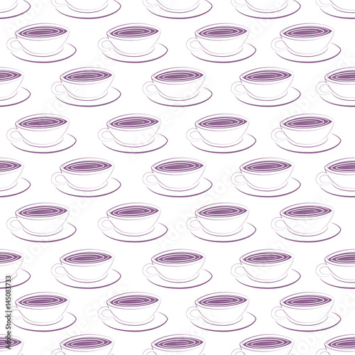 A cup of coffee isolated on background. Seamless pattern. Vector illustration.