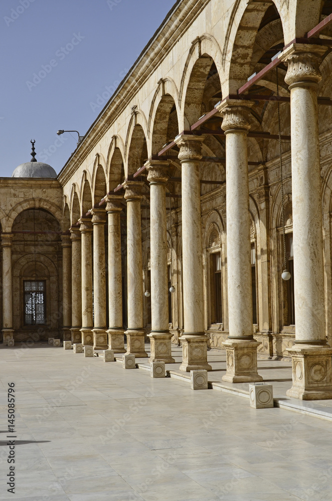 Alabaster-Moschee, Innenhof mit Säulengang, Kairo