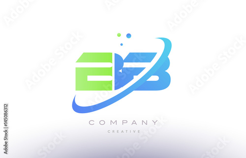 bb b b  alphabet green blue swoosh letter logo icon design