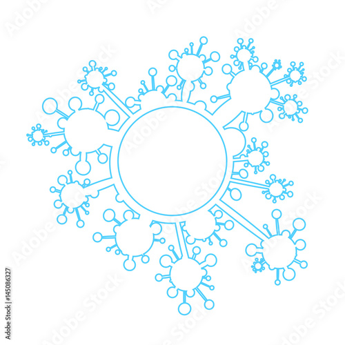 Blue asymmetrical snowflake - blot. Vector.