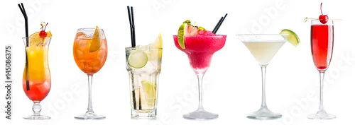 Panel kuchenny z motywem classic cocktails isolated on white