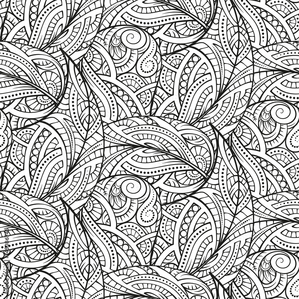 Fantasy decorative ornamental seamless pattern