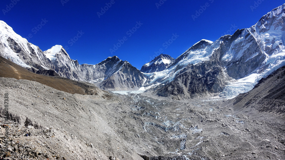 Scene of Himalaya mountain on the way to Everest base camp, Nepal.