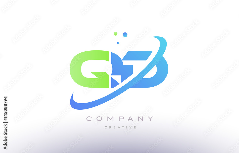 qd q d alphabet green blue swoosh letter logo icon design qd q d alphabet green blue swoosh letter logo icon design