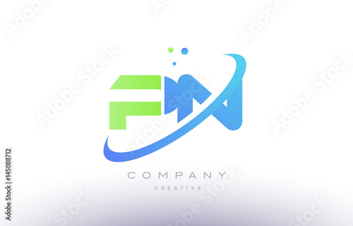 pn p n alphabet green blue swoosh letter logo icon design