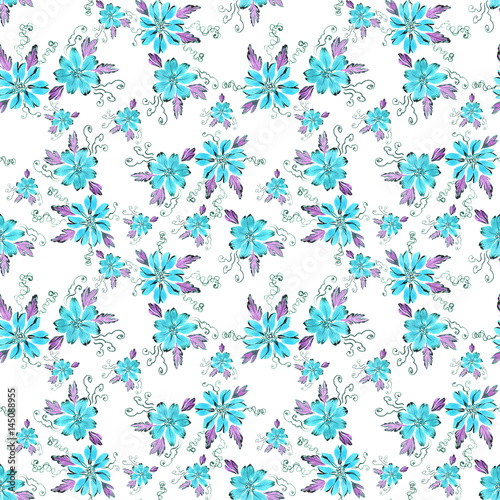 Seamless pattern.  Abstract wallpaper with floral motifs. Wallpaper. 