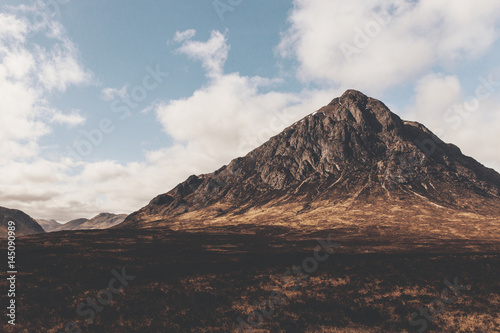 Glen Etive mountain in Glencoe Scotland. Scottish Highlands.