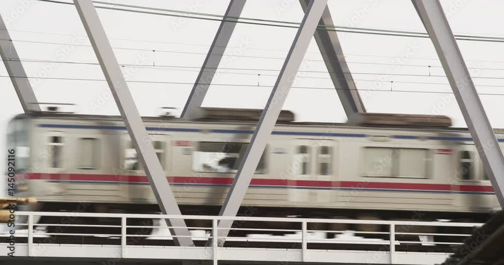 Local Train passing a bridge in Slow Motion Local Train passing a bridge in Slow Motion