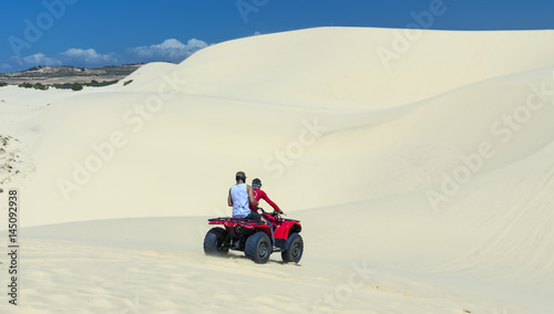 Mui Ne, Vietnam - February 18th, 2017: Amazing the desert White Sand Dune in Mui Ne, Vietnam