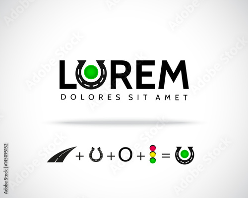 Abstract Horseshoe Vector Logo Design Template