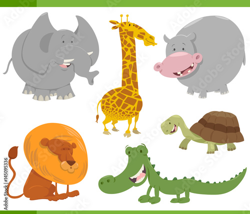 safari animal characters set