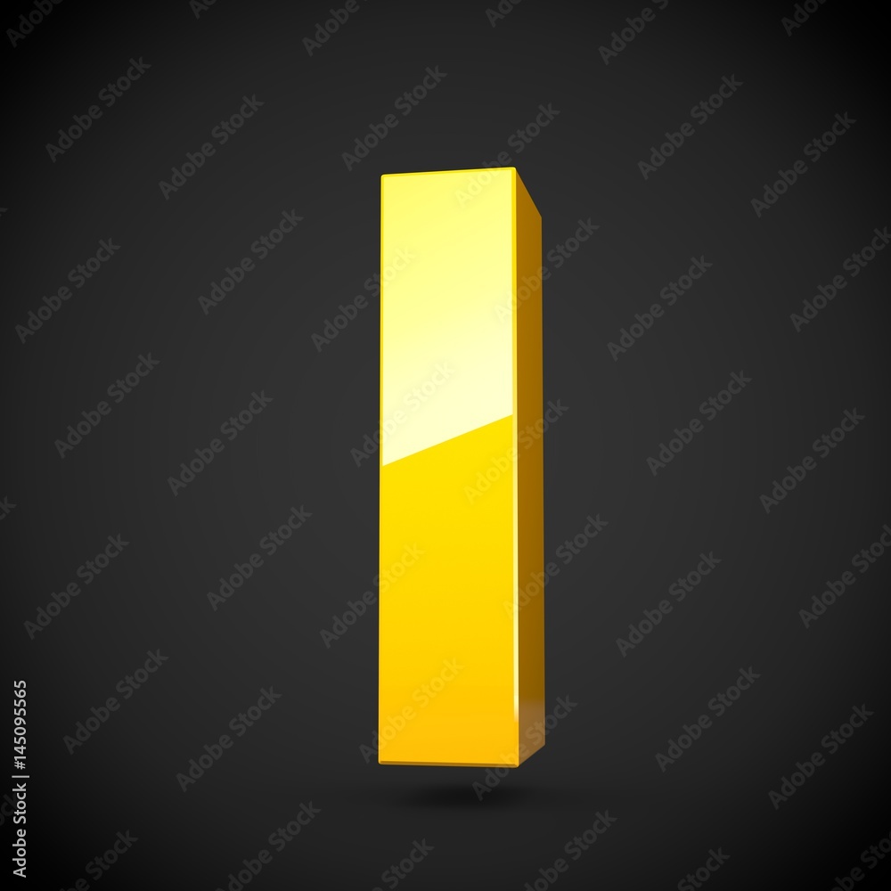 Glossy yellow paint letter L lowercase with softbox reflection Glossy yellow paint letter L lowercase with softbox reflection