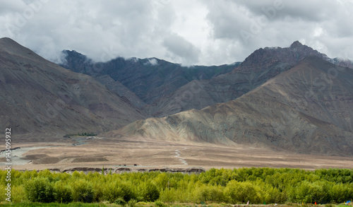 Fototapeta Naklejka Na Ścianę i Meble -  View of  Mountain Range Landscape, Leh Ladakh , India