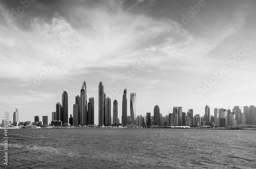 Dubai skyline b&w