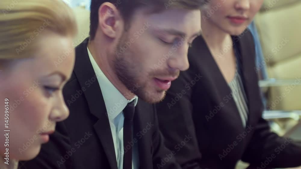 Confident businessman presentign his ideas Confident businessman presentign his ideas