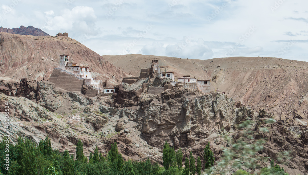 Old monastery on the mountain, Ladakh, India Old monastery on the mountain, Ladakh, India