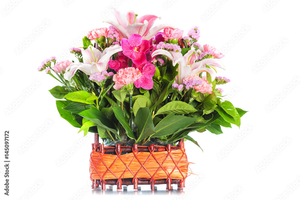 Bunch flowers isolated on white background Bunch flowers isolated on white background