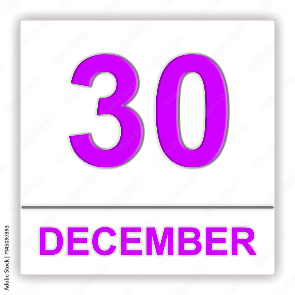 December 30. Day on the calendar. December 30. Day on the calendar.