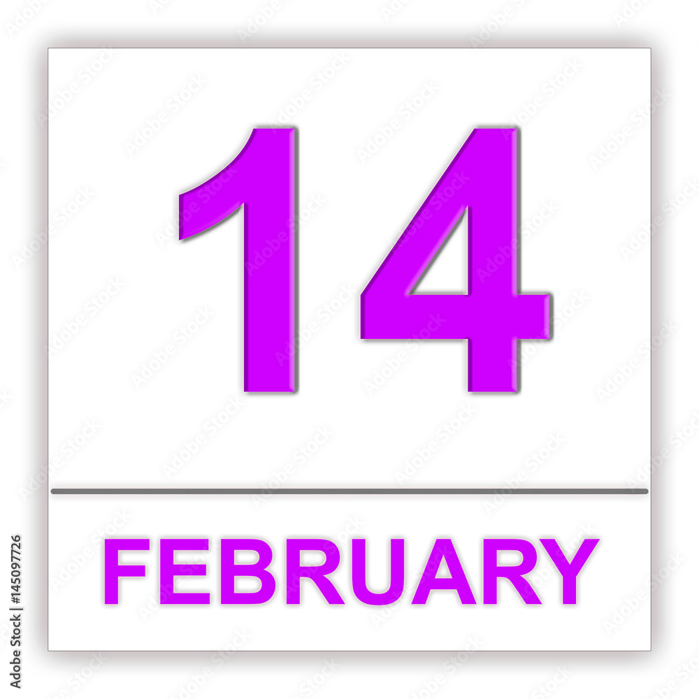 February 14. Day on the calendar. February 14. Day on the calendar.
