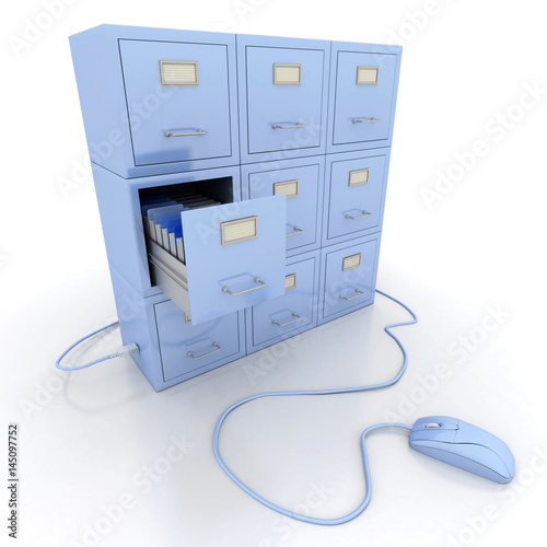 Online file drawers blue