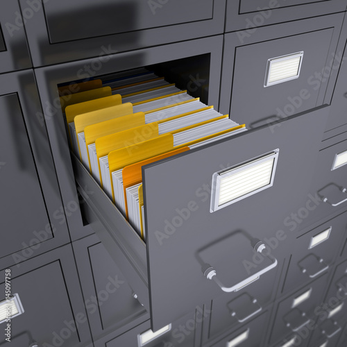 Open file cabinet drawer