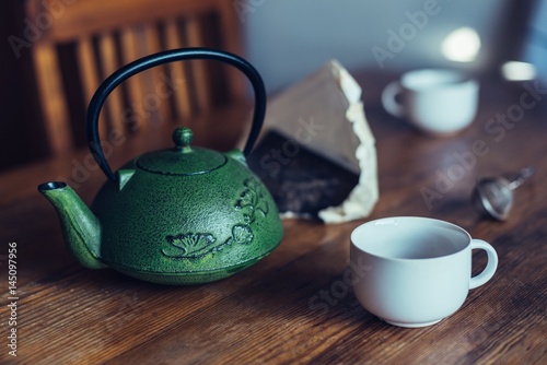Asian Chinese pressed pu-erh tea