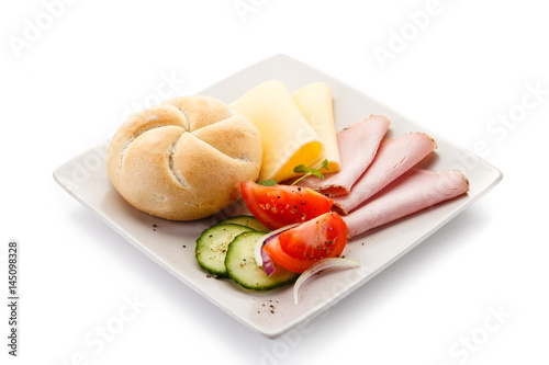 Breakfast - ham and cheese sandwich