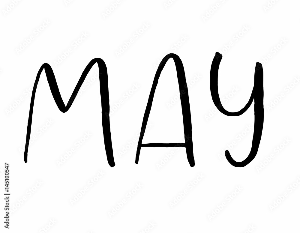 Hand painted word may in vector graphic Hand painted word may in vector graphic